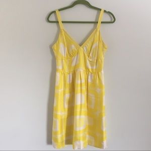 White and Yellow Mini Sundress Banana Republic Vintage